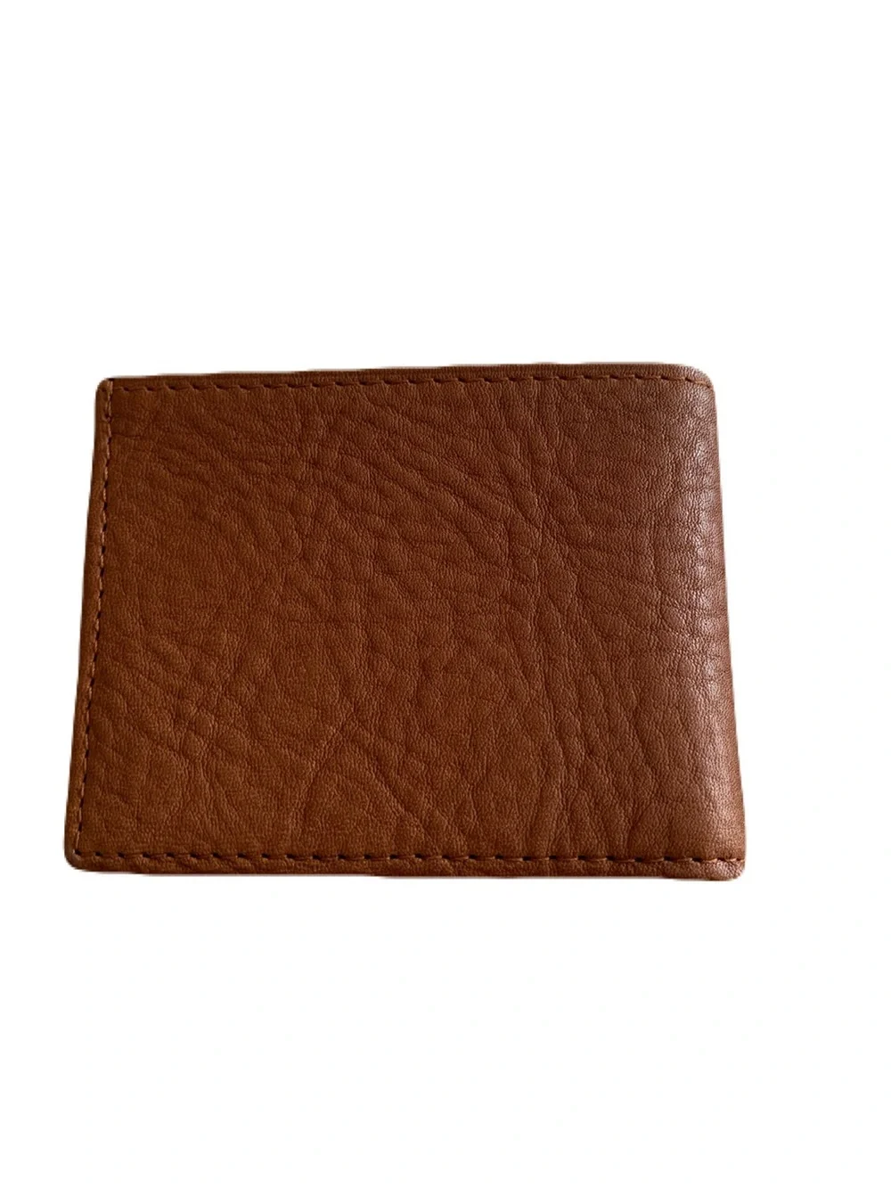 Men's Casual Tan Brown Textured Genuine Bison Leather Bifold Wallet Handcrafted